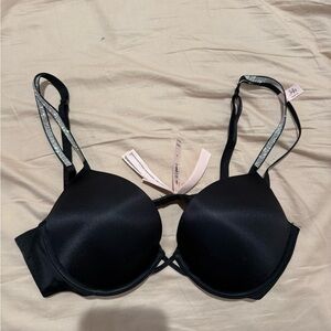 Victoria Secret’s Black Push Up Bra with Silver Accents